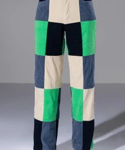 HALLIE COLOR BLOCKED WIDE LEG PANT -akira shop hallie color blocked wide leg pant green 5 5 c1