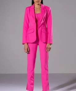 HANSEL HIGH RISE PANTS WITH SLITS 13 HANSEL HIGH RISE PANTS WITH SLITS -akira shop hansel high rise pants with slits pink 4 4