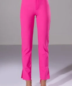 HANSEL HIGH RISE PANTS WITH SLITS 14 HANSEL HIGH RISE PANTS WITH SLITS -akira shop hansel high rise pants with slits pink 5 5