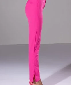 HANSEL HIGH RISE PANTS WITH SLITS 15 HANSEL HIGH RISE PANTS WITH SLITS -akira shop hansel high rise pants with slits pink 6 6
