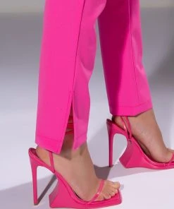 HANSEL HIGH RISE PANTS WITH SLITS 17 HANSEL HIGH RISE PANTS WITH SLITS -akira shop hansel high rise pants with slits pink 8 8