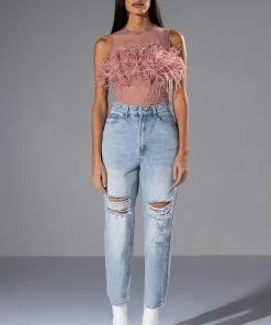 HAPPILY EVER AFTER SLEEVELESS FEATHER TOP IN BLUSH 12 HAPPILY EVER AFTER SLEEVELESS FEATHER TOP IN BLUSH -akira shop happily ever after sleeveless feather top in blush blush 3 3 c1