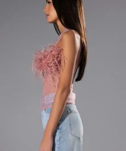 HAPPILY EVER AFTER SLEEVELESS FEATHER TOP IN BLUSH 15 HAPPILY EVER AFTER SLEEVELESS FEATHER TOP IN BLUSH -akira shop happily ever after sleeveless feather top in blush blush 6 6 c1