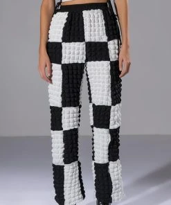 HAPPY SOUL WIDE LEG TEXTURED PANT