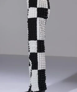 HAPPY SOUL WIDE LEG TEXTURED PANT 15 HAPPY SOUL WIDE LEG TEXTURED PANT -akira shop happy soul wide leg textured pant black white 6 6