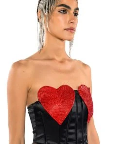 akira shop -akira shop heart on for you corset top black multi 2 2
