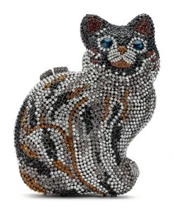 HERE KITTY KITTY RHINESTONE CLUTCH