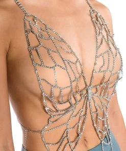 HOLD ME RHINESTONE BRA TOP -akira shop hold me rhinestone bra top silver 6 6