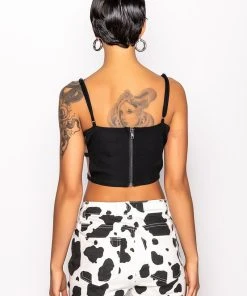 HOTTIE CUTOUT CROP TANK -akira shop hottie cutout crop tank black 7 7 c1 c1