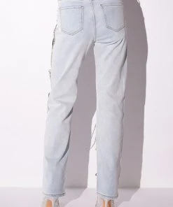 HOUDINI EMBELLISHED WIDE LEG JEAN -akira shop houdini embellished wide leg jean light blue 13 13