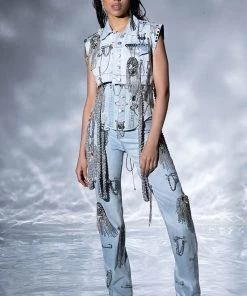 HOUDINI EMBELLISHED WIDE LEG JEAN -akira shop houdini embellished wide leg jean light blue 2 2 c1