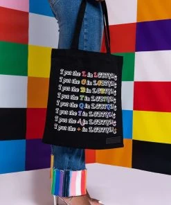LGBTQIA OVERSIZED CANVAS TOTE -akira shop i am me lgbtqia oversized canvas tote black 1 1