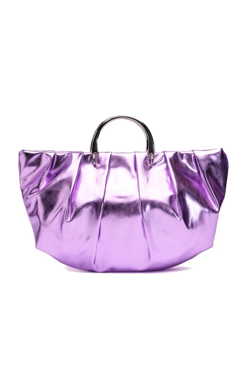 I MEAN BUSINESS FAUX LEATHER METALLIC TOTE 5 I MEAN BUSINESS FAUX LEATHER METALLIC TOTE - Image 4