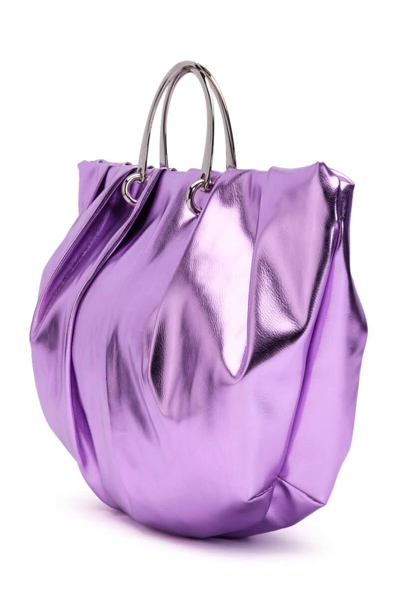 I MEAN BUSINESS FAUX LEATHER METALLIC TOTE 2 I MEAN BUSINESS FAUX LEATHER METALLIC TOTE