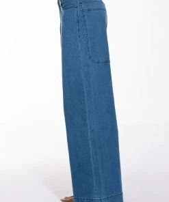 IN THE MOMENT HIGH RISE ULTRA WIDE JEANS -akira shop in the moment high rise ultra wide jeans medium blue denim 6 6 c1