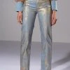IN YOUR DREAMS METALLIC COATED PANT -akira shop in your dreams metallic coated pant blue 1 1