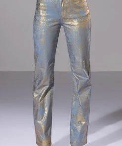 IN YOUR DREAMS METALLIC COATED PANT 10 IN YOUR DREAMS METALLIC COATED PANT -akira shop in your dreams metallic coated pant blue 3 3