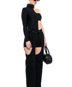 ITS A VIBE DENIM SHORT AND CHAPS JEAN -akira shop its a vibe denim short and chaps jean black 4 4 c1