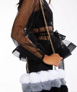 ITS SO FLUFFY FUR BAG -akira shop its so fluffy fur bag black multi 2 2 c1 c1