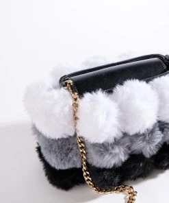 ITS SO FLUFFY FUR BAG -akira shop its so fluffy fur bag black multi 3 3 c1