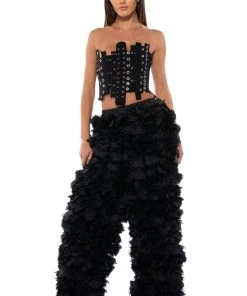 IVY PATCHWORK DENIM CORSET -akira shop ivy patchwork denim corset black denim 3 3