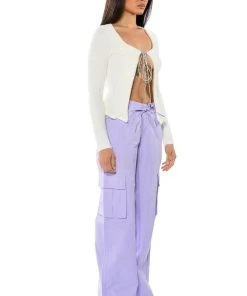 IVY WIDE LEG CARGO PANT -akira shop ivy wide leg cargo pant light purple 4 4