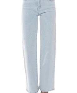 JILLIAN EMBELLISHED WIDE LEG JEANS 12 JILLIAN EMBELLISHED WIDE LEG JEANS -akira shop jillian embellished wide leg jeans light blue denim 4 4