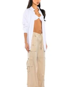 JOURNEE WIDE LEG CARGO PANT 15 JOURNEE WIDE LEG CARGO PANT -akira shop journee wide leg cargo pant beige 4 4