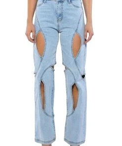 JUMP AROUND CUTOUT RELAXED FIT JEANS