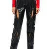 JUMP AROUND RELAXED CUTOUT FAUX LEATHER PANT -akira shop jump around relaxed cutout faux leather pant black 1 1