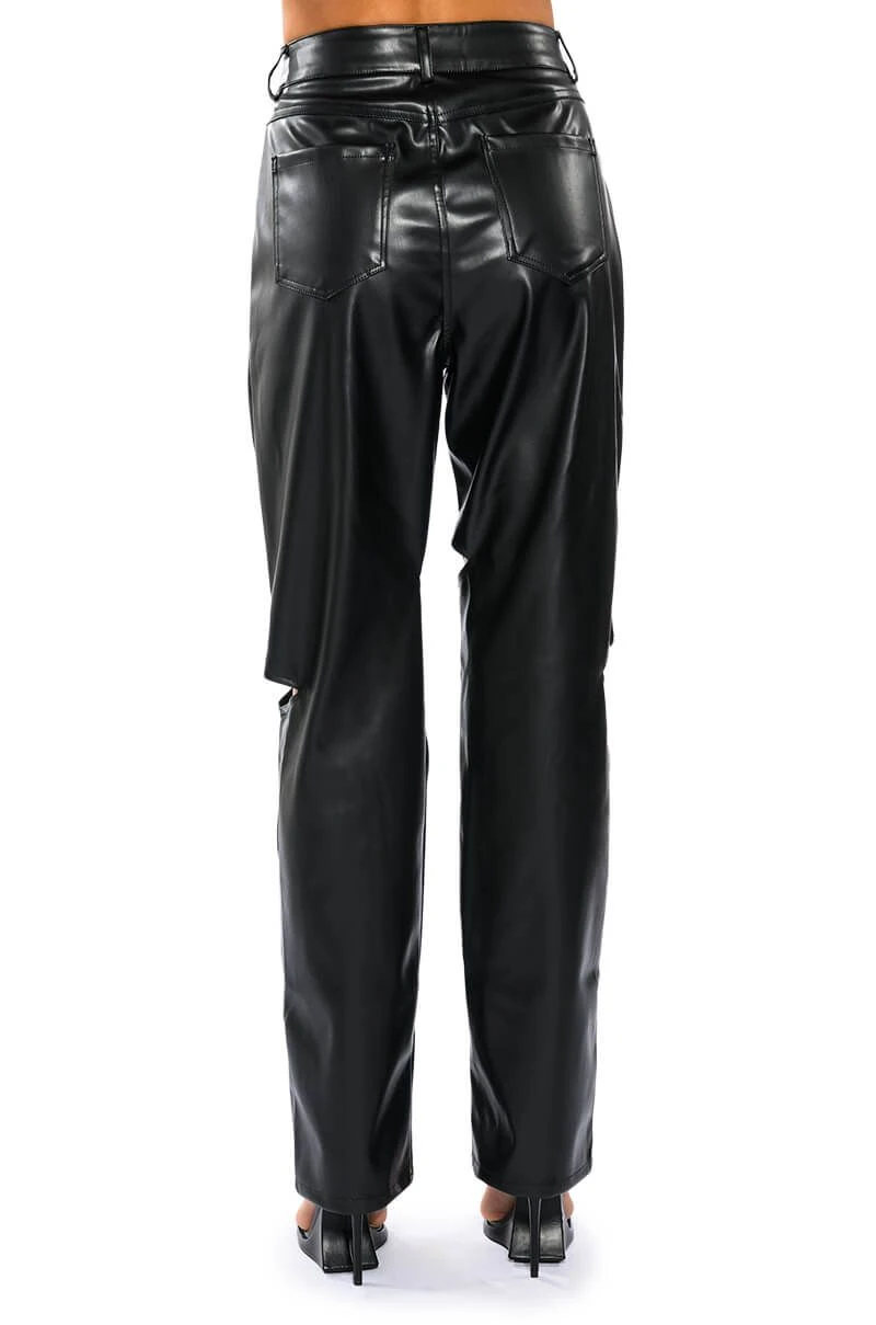 JUMP AROUND RELAXED CUTOUT FAUX LEATHER PANT 9 JUMP AROUND RELAXED CUTOUT FAUX LEATHER PANT - Image 7