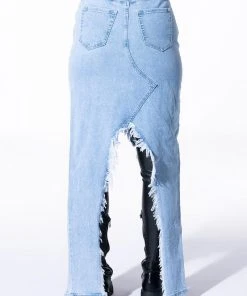 JUST WANNA DANCE HIGH LOW DENIM SKIRT 22 JUST WANNA DANCE HIGH LOW DENIM SKIRT -akira shop just wanna dance high low denim skirt light blue denim 10 10 c1 c1