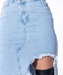 JUST WANNA DANCE HIGH LOW DENIM SKIRT 23 JUST WANNA DANCE HIGH LOW DENIM SKIRT -akira shop just wanna dance high low denim skirt light blue denim 11 11 c1 c1