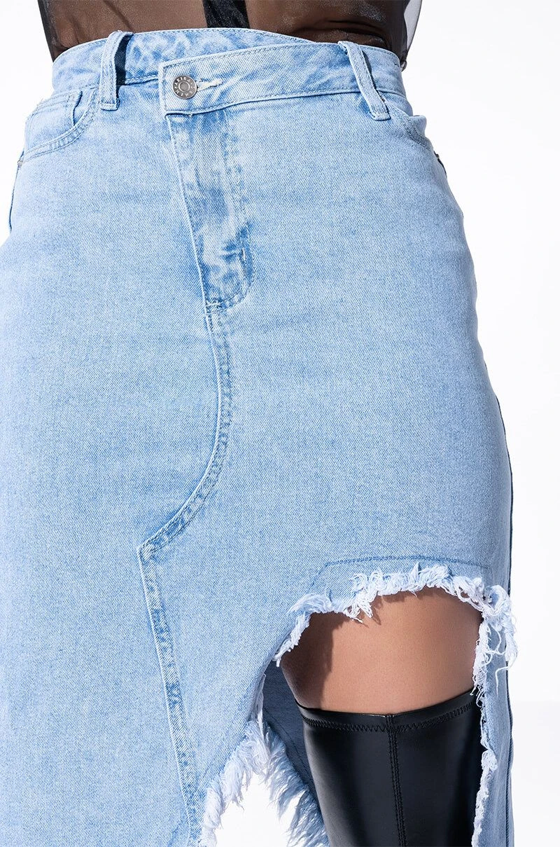 JUST WANNA DANCE HIGH LOW DENIM SKIRT 13 JUST WANNA DANCE HIGH LOW DENIM SKIRT - Image 11