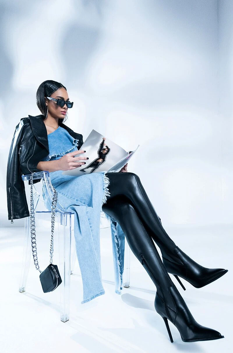 JUST WANNA DANCE HIGH LOW DENIM SKIRT 6 JUST WANNA DANCE HIGH LOW DENIM SKIRT - Image 4