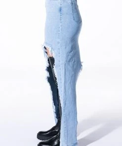 JUST WANNA DANCE HIGH LOW DENIM SKIRT 21 JUST WANNA DANCE HIGH LOW DENIM SKIRT -akira shop just wanna dance high low denim skirt light blue denim 9 9 c1 c1