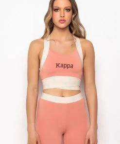 KAPPA CUT OUT PRINTED BAND SPORTS BRA 11 KAPPA CUT OUT PRINTED BAND SPORTS BRA -akira shop kappa cut out printed band sports bra pink multi 3 3