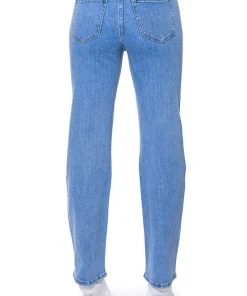 KICK BACK PINSTRIPE RHINESTONE WIDE LEG JEANS -akira shop kick back pinstripe rhinestone wide leg jeans medium blue denim 7 7