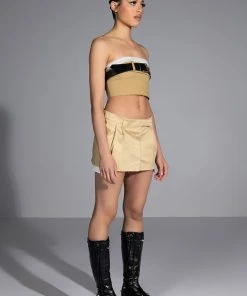 KISSES BELTED CROP TOP 10 KISSES BELTED CROP TOP -akira shop kisses belted crop top beige 3 3