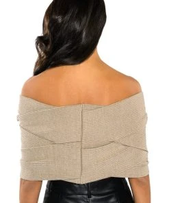 KNOT YOUR AVERAGE GAL STRAPLESS KNIT TOP -akira shop knot your average gal strapless knit top taupe 6 6