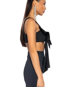 KYLE BOW DETAIL BRALETTE -akira shop kyle bow detail bralette black 5 5
