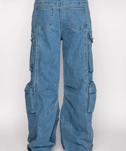 LA ISLA CARGO JEANS -akira shop la isla cargo jeans medium blue denim 5 5