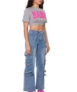 LE BAYBAY PATCH CROPPED T SHIRT -akira shop le baybay patch cropped t shirt grey multi 4 4