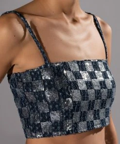 LEAH BANDEAU CROP TOP 15 LEAH BANDEAU CROP TOP -akira shop leah bandeau crop top blue multi 8 8