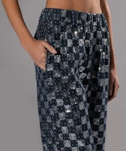 LEAH WIDE LEG TROUSER -akira shop leah wide leg trouser blue multi 8 8