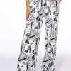 LEGENDARY NEWSPAPER PRINT WIDE LEG TROUSER 2 LEGENDARY NEWSPAPER PRINT WIDE LEG TROUSER -akira shop legendary newspaper print wide leg trouser white multi 1 1