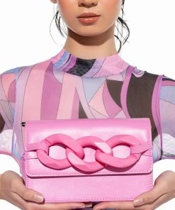 LET YOU GO PINK CHAIN PURSE -akira shop let you go pink chain purse pink 1 1