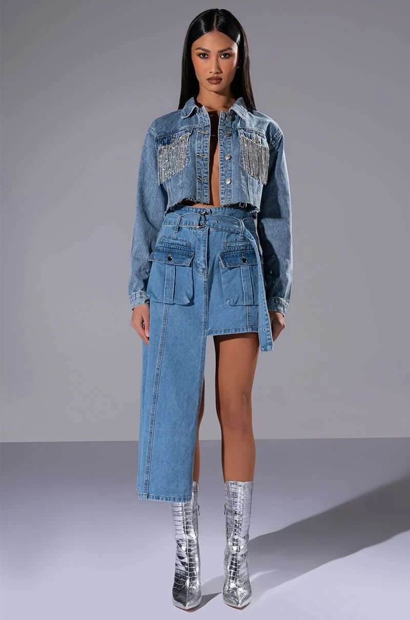 LEVEL UP MAXI MINI DENIM SKIRT 9 LEVEL UP MAXI MINI DENIM SKIRT - Image 7