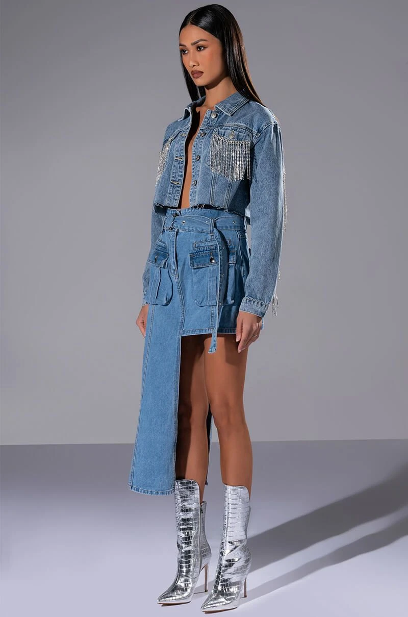 LEVEL UP MAXI MINI DENIM SKIRT 10 LEVEL UP MAXI MINI DENIM SKIRT - Image 8