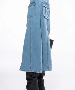 LEVEL UP MAXI MINI DENIM SKIRT